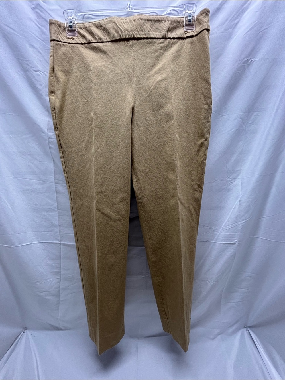 Talbots Chatham Ankle Pants Size 12 Camel Brown Side Zip Career Office Luxury